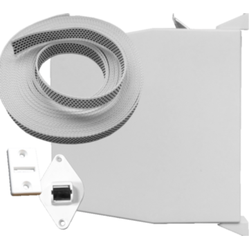 Selve bandopwinder tot 4 m, wit, met 12 m band en doorvoerset